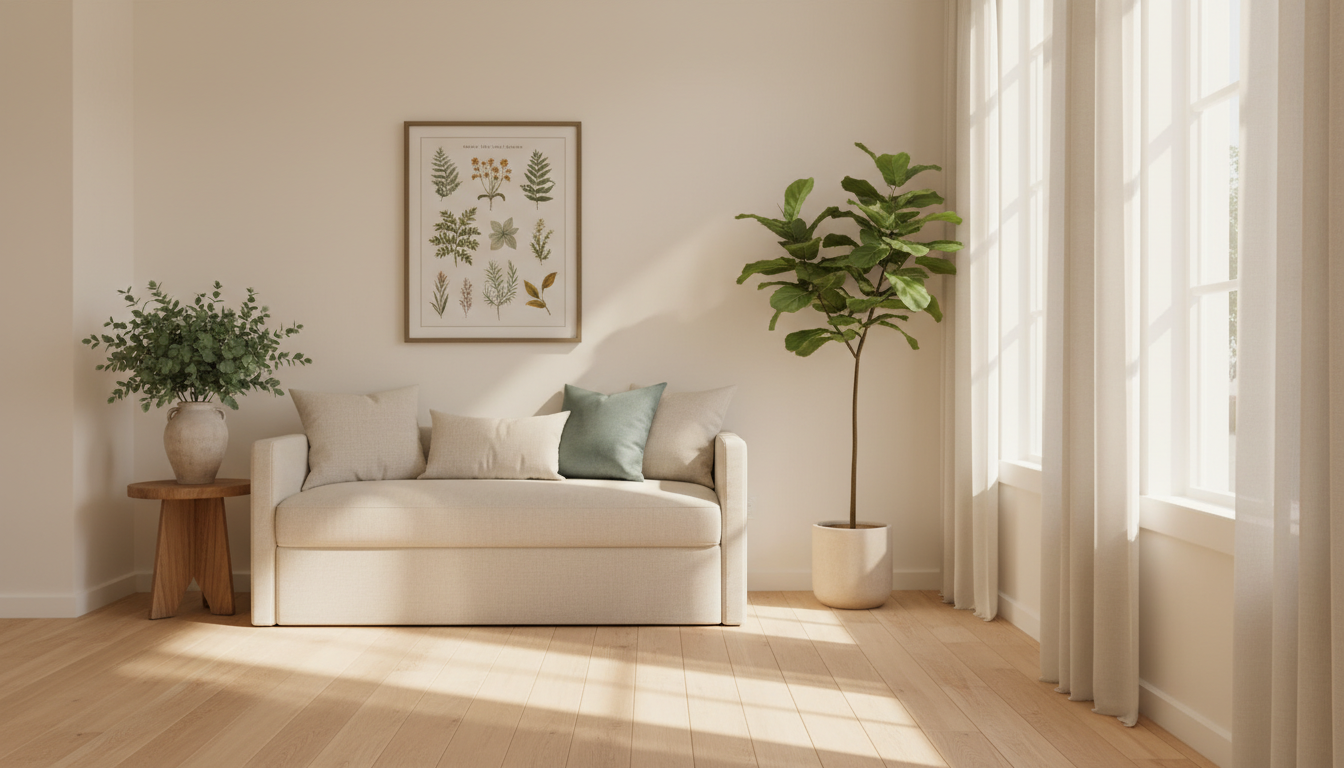 Calm, spa-like wellness clinic interior in soft natural light